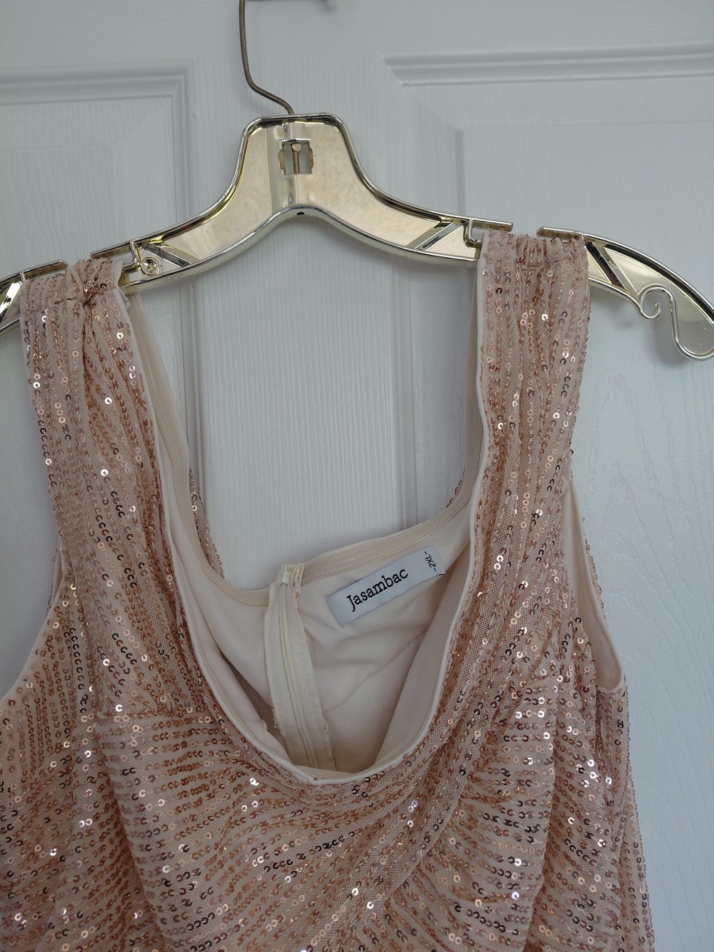 Women's Sequin Robe Tank - Blush